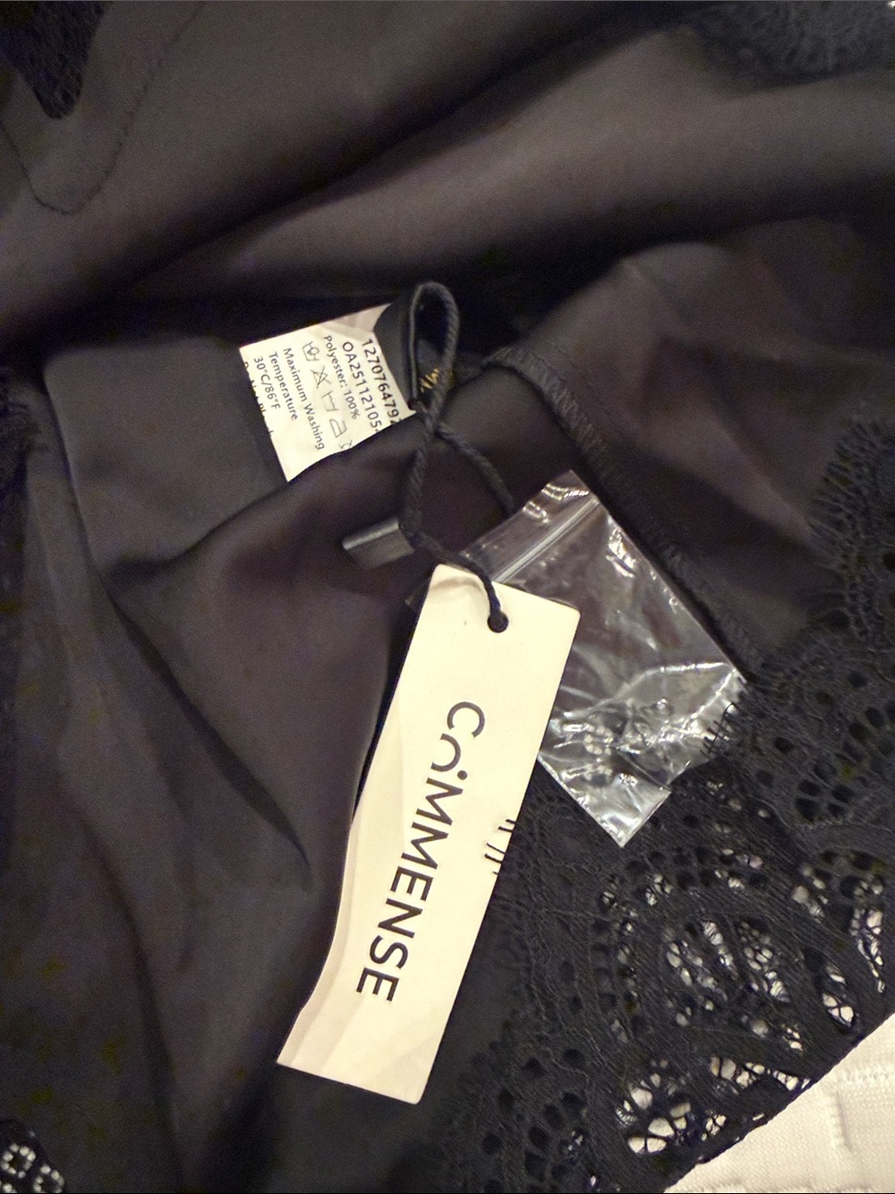 Commense Black Sleeveless Lace-Trim Mini Dress - Picture 4 of 4